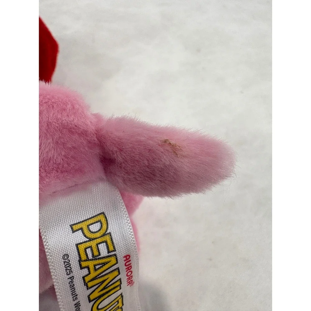 Aurora Peanuts Snoopy Plush Pink Red Valentine Stuffed Animal Dog 7 Inch